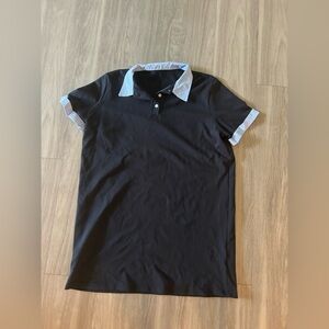 SHEIN Black Polo dress with Checkered Accents